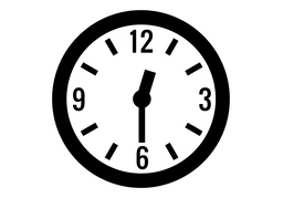 half an hourのイラスト